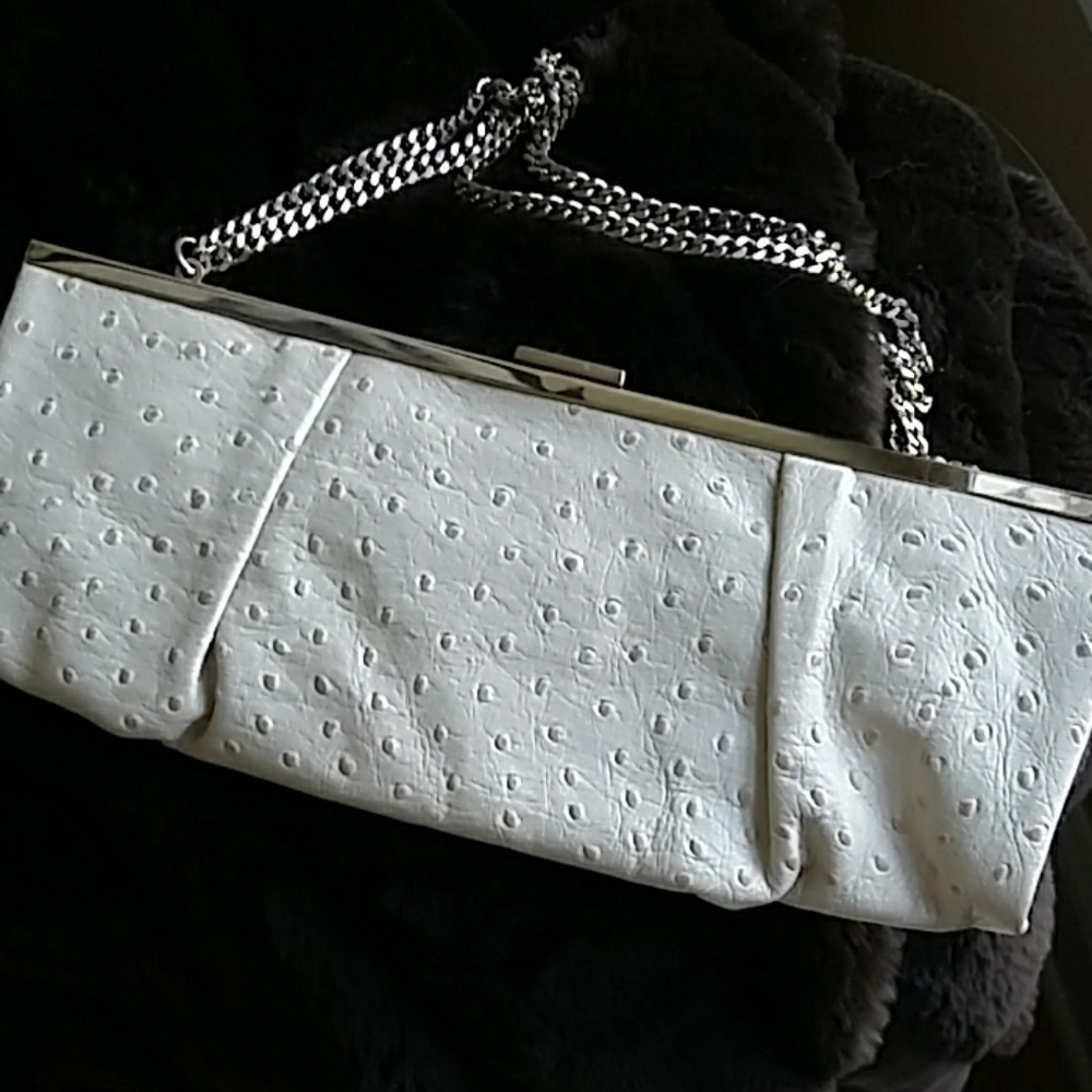 Ivory Leather Ann Taylor Clutch